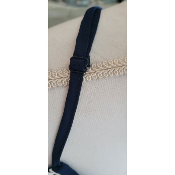 Aleumdr Blue White Lace T-Back Sleeveless Cami Tank Top Sz L - Picture 5 of 6